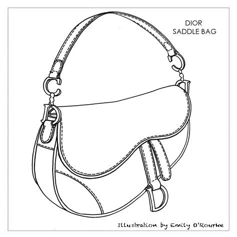 Handbag Illustration, Accessories Design Sketch, Bag Drawing, Dior Purse, Leather Handbag Patterns, Flat Drawings, Bag Illustration, Fashion Drawing Tutorial, Drawing Bag