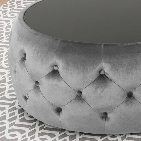 House of Hampton® Eraman Coffee Table & Reviews | Wayfair.ca Conversation Room, Stylish Ottomans, Velvet Room, Table Ottoman, Solid Coffee Table, Velvet Ottoman, Tufted Leather, Swivel Barrel Chair, Ottoman Coffee