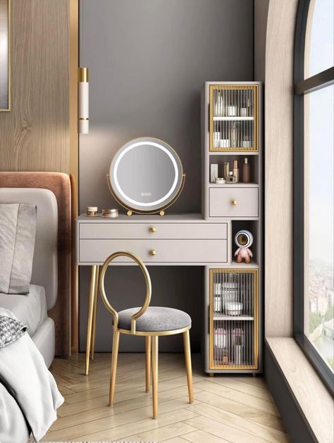 Dressing Table Ideas, Modern Dressing Table Designs, Dressing Table Decor, Dressing Table Design, Bedroom Dressing Table, Bedroom Wallpaper, Table Bedroom, Table Designs, Room Deco