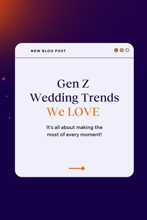 Gen Z knows how to mix it up and we're absolutely here for it 🎉⁠ ⁠ If you want more details, head to our blog!⁠ ⁠ __ ⁠ ⁠ Follow us for more wedding inspo, tips, & humor!⁠ __⁠ ⁠ #weddingtrends #weddingstyle #weddinginspo #weddingideas Gen Z Wedding, Dance Floor Lighting, Wedding Transportation, Two Piece Gown, Honeymoon Fund, White Wedding Gowns, Wedding Timeline, Courthouse Wedding, Wedding Checklist