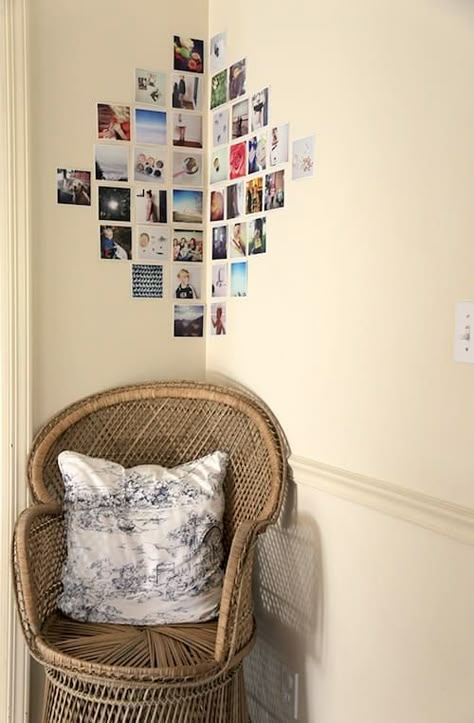 Photo Walls Bedroom, Gallery Wall Template, Photowall Ideas, Polaroid Wall, Diy Wand, Photo Wall Gallery, Dekorasi Kamar Tidur, Diy Wall, Bedroom Wall