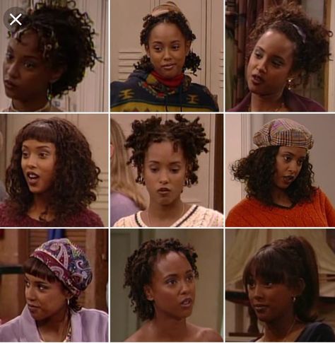 90s Natural Hairstyles, Kellie Shanygne Williams, Black Hair 90s, Rachel Haircut, Braided Pigtails, Tatyana Ali, Tia Mowry, Living Single, Meagan Good