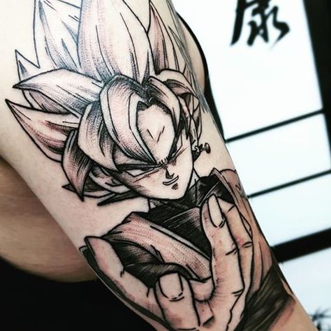 Goku Black Tattoo #gokublack #gokublacktattoo Goku Black Tattoo Design, Goku Black Tattoo, Beerus Dragon Ball Super, Kakashi Anbu, Ball Tattoo, Z Tattoo, Tattoo Concepts, Dragon Ball Tattoo, Black Goku