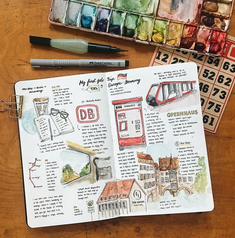 Abbey Sy Journal, Journaling Illustration, Abbey Sy, Best Travel Journals, Travel Journal Scrapbook, Travel Art Journal, Travel Sketchbook, Sketch Journal, Start Painting