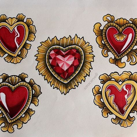 Tattoo Designs Heart, Dodie Tattoo, Diamond Heart Tattoo, Ruby Tattoo, Gem Tattoo, Jewel Tattoo, Tattoo Heart, Diamond Tattoos, Awesome Tattoo