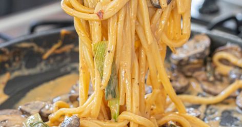 MOB Kitchen — Creamy Miso Tahini Udon Mob Kitchen, Miso Tahini, Creamy Carbonara, Udon Recipe, Chilli Oil, Parmesan Pasta, Udon Noodles, Food Crush, Asian Inspired Recipes