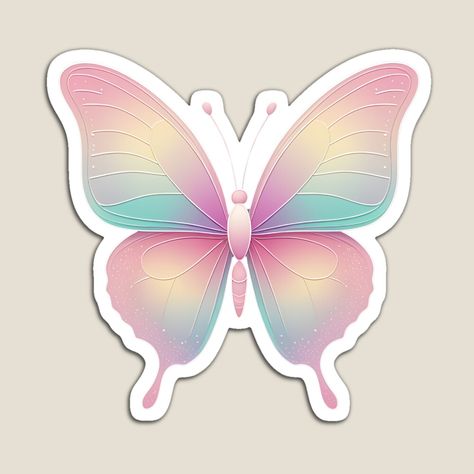 Get my art printed on awesome products. Support me at Redbubble #RBandME: https://www.redbubble.com/i/magnet/Cute-Kawaii-Butterfly-by-theartcreatore/158490525.TBCTK?asc=u Printable Butterflies, Kawaii Butterfly, Butterfly Pastel, Pastel Stickers, Tiny Stickers, Aesthetic Butterfly, Butterfly Magnet, Butterfly Printable, Easter Clipart