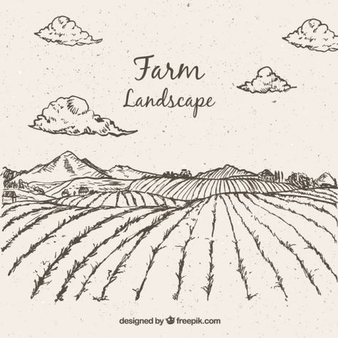 Sketches farming landscape Free Vector | Free Vector #Freepik #freevector #freehand #freenature #freehand-drawn #freefarm Farming Landscape, Christian Kids Activities, Farming Ideas, Cityscape Drawing, Logo Nature, Farm Landscape, Farm Quilt, Landscape Sketch, Countryside Landscape