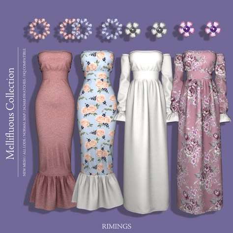 Ts4 Dresses Cc, Ts4 Alpha Cc Clothes, Rimings Sims 4, Cc Dress, Die Sims 4, Sims Packs, Pelo Sims, Free Sims 4, Sims 4 Body Mods