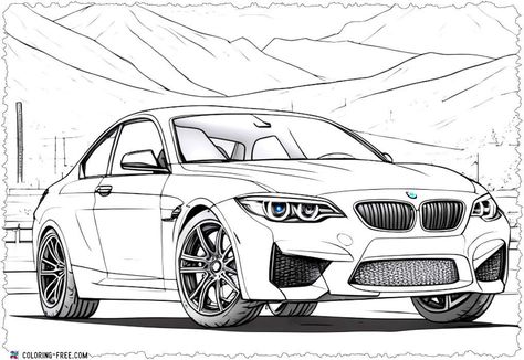 Cars Coloring Pages Bmw Coloring Pages, Mickey Mouse Car, Car Coloring Pages, Cars Coloring, Bmw Art, Car Drawing, Cars Coloring Pages, Bmw 4 Series, Bmw 4