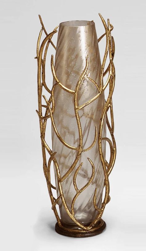 Handmade Metal Floor Vase Floor Glass Vase Decor Ideas, Big Floor Vases, Metal Floor Vase, Tall Vase Decor, Glass Floor Vase, Cement Vase, Concrete Plant Pots, Glass Vase Decor, Glam Furniture