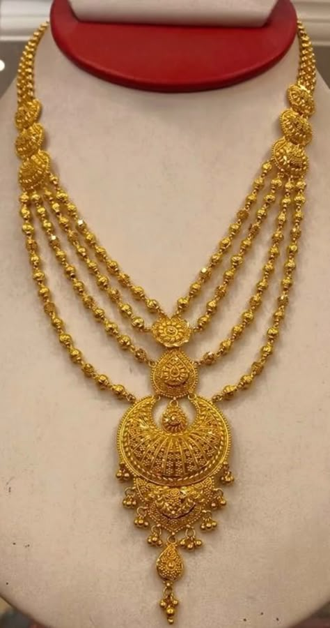 Ranihaar Gold Indian Jewelry, Ranihar Design Gold, Rani Har Gold, Long Chain Designs Gold, Rani Har, Indian Gold Necklace, Indian Gold Necklace Designs, Antique Gold Necklace, Handmade Gold Necklace