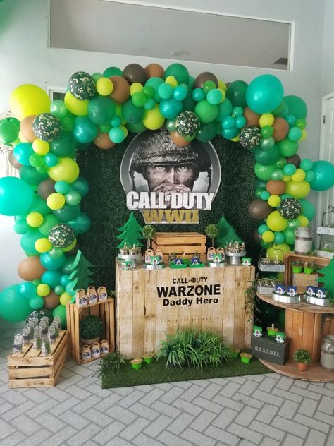 Call Of Duty Balloon Garland, Call Of Duty Decorations, Call Of Duty Pinata, Call Of Duty Birthday Party Decorations, Call Of Duty Birthday Party Ideas, Call Of Duty Theme Party, Call Of Duty Birthday Party, Army Party Decorations, Army Themed Birthday