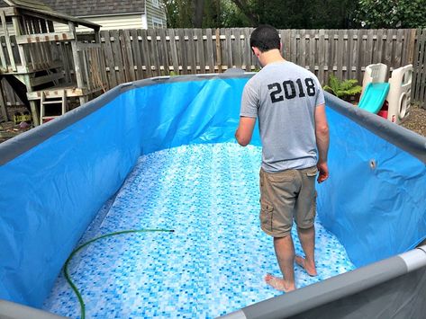 About Ground Pool Ideas, Cheap Backyard Pool Ideas, How To Take Down An Above Ground Pool, How To Set Up Above Ground Pool, Above Ground Rectangular Pool Ideas, Above Ground Pool Installation Diy, Cheap Landscaping Around Above Ground Pool, Above Ground Pool Ideas For Small Yards, Diy Swimming Pool Cheap