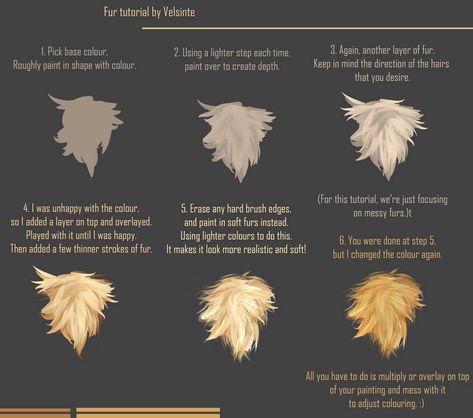 How To Paint Blonde Hair Acrylic, Fur Digital Art, Fur Shading, Draw Fur, How To Draw Fur, How To Render, Painting Fur, How To Shade, Digital Painting Tutorials