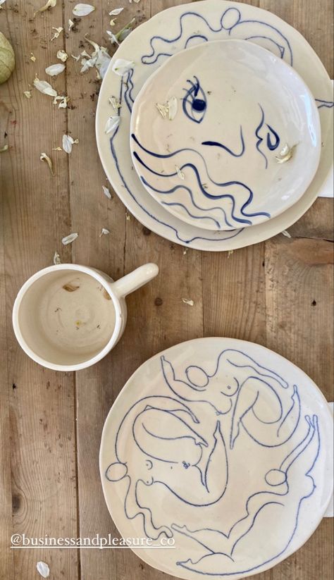 Painted Ceramics, Greek Pottery, Ceramics Ideas, Ceramics Projects, Ceramics Ideas Pottery, Ceramic Painting, Cafe, Ceramics, Tableware