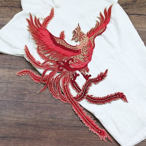 US $15.72 15％ Off | 1 PCS Large 3 Colors Phoenix Embroidered Patch Sew On Garment Appliques Patches for Clothes Cheongsam Wedding Dress Accessory Phoenix Embroidery, Phoenix Pattern, Cheongsam Wedding, Bridal Hair Flowers, Flower Headpiece, Wedding Dress Accessories, Crochet Design, Clothing Patches, Embroidery Patch