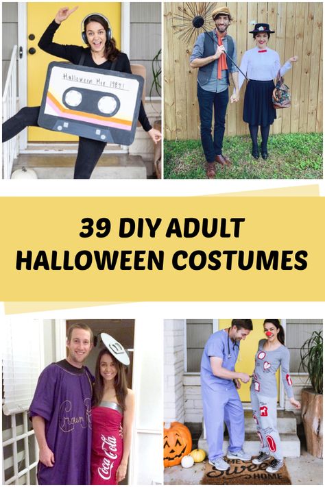 39 Best DIY Adult Halloween Costumes - C.R.A.F.T. Easy Adult Halloween Costumes For Women, Dad Halloween Costumes, Diy Funny Halloween Costumes, Funny Diy Costumes, Mens Halloween Costumes Diy, Quick N Easy Halloween Costumes, Easy Adult Halloween Costumes, Adult Costumes Diy, Diy Adult Halloween Costumes