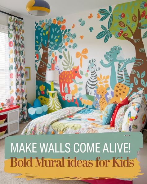 Transform your kid's bedroom into a world of imagination! ?? Discover creative Kids Room Murals and playful Murals For Kids. Get inspired by Nursery Room Inspiration and design a unique Playroom Mural with Wall Murals DIY techniques for a personal touch! #gg #homedesigninsider #kidsmuralideas Kids Room Murals Diy, Playroom Mural Ideas, Kids Bedroom Mural, Playroom Wall Mural, Bedroom Mural Ideas, 1950s House Interior, 1930 House Renovation, 1930 House, Playroom Mural