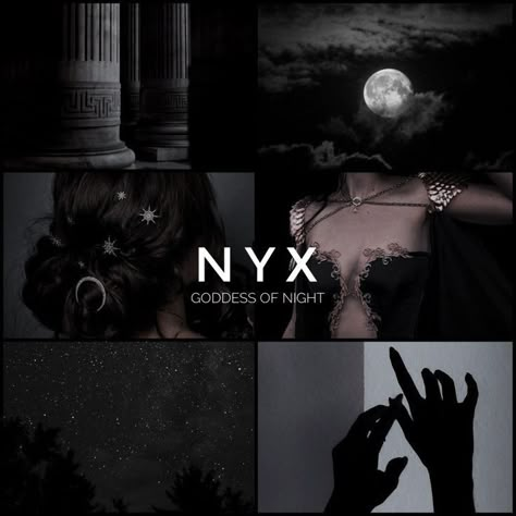 Nyx Goodness Of Night, Nyx Daughter Aesthetic, Nyx Goddess Of Night Aesthetic, Goddess Of Night Aesthetic, Nyx Goddess Of Night Mythology, Daughter Of Nyx Aesthetic, Gaia Goddess Aesthetic, Nox Goddess, Nyx Goddess Art