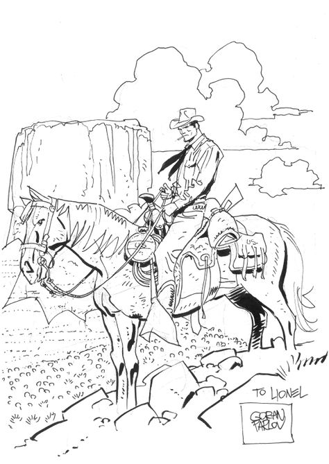 Tex Willer (Goran PARLOV) Comic Art Goran Parlov, Cowboy Draw, Comic Face, Wilde Westen, Western Comics, The Lone Ranger, West Art, Comic Style Art, Cowboy Art