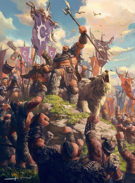 Children of stone, Orc clans gather at the kosh’harg to create the FIRST HORDE, Stanton Feng on ArtStation at https://www.artstation.com/artwork/eWZqb World Of Warcraft Orc, Warcraft Wallpaper, Warcraft Heroes, World Of Warcraft Classic, Warcraft Orc, Orc Warrior, Warcraft Art, Fantasy Races, Wow Art