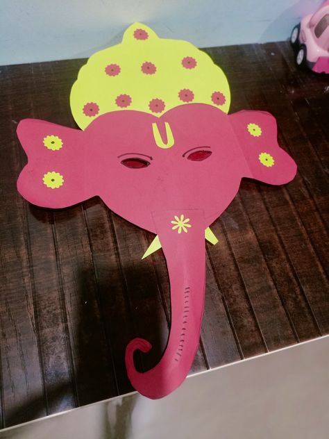 Ganesha Craft For Preschoolers, Ganesh Chaturthi Activity For Preschool, Ganesh Chaturthi Craft For Kids, Ganesha Craft For Kids, Ganesh Craft, Pirate Photo Booth, Ganesh Festival, Pirate Photo, Mask Paper