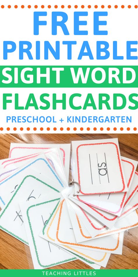 Use these free printable sight word flashcards to help your preschooler or kindergartener learn to read. DIY these cards by laminating & linking them together Pre K Sight Words List Free Printable, Reading Flashcards Free Printable, Spelling Flashcards, Kindergarten Flashcards Diy, Sight Word Flashcards Printable Free, Sight Words Flash Cards Free Printables, Sight Word Flash Cards, Prek Sight Words, Diy Sight Word Flashcards