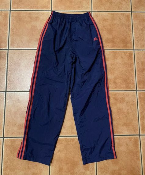 Blue Adidas Streetwear Pants, 90s Adidas Track Pants, Adidas Vintage Track Pants, Nike Blue Vintage Track Pants, Leeds Fest, Blue Track Pants, Red Tracksuit, Adidas Track Pants, Tracksuit Pants