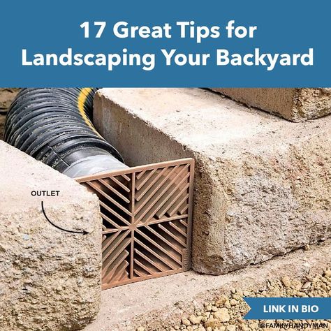 Family Handyman on Instagram: “You'll be a landscaping pro in no time with these genius tips. Click the link in our profile to see how you can transform your backyard in…” Backyard Drainage, Trening Sztuk Walki, Backyard Diy Projects, Home Landscaping, Garden Yard Ideas, Yard Design, Landscaping Tips, Diy Landscaping, Backyard Projects