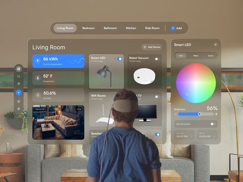 App Ui Design Inspiration, Vr Room, Ux Trends, Ui Design Dashboard, Smart Home Control, Smart Home Design, Medical Design, App Design Inspiration, Virtual Design