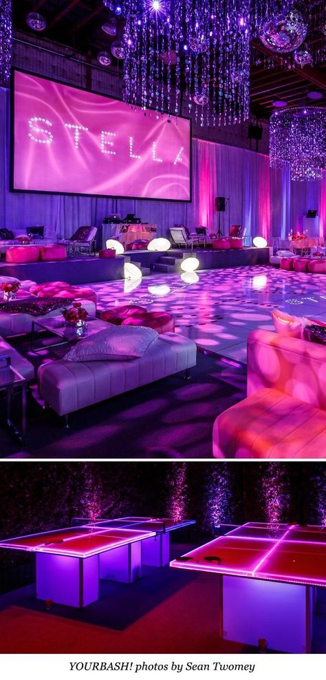 Bat Mitzvah Themes, Mitzvah Themes, Mitzvah Decor, Sweet 16 Themes, Debut Ideas, Bat Mitzvah Party, Nightclub Design, Bat Mitzvah Ideas, Quinceanera Decorations