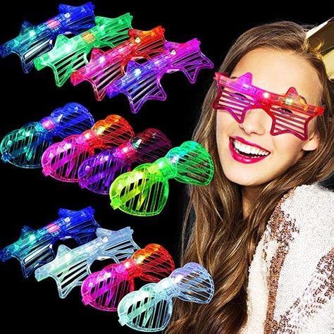 Glow Glasses, Teen Halloween Party, Led Sunglasses, Light Up Glasses, Glowing Glasses, Led Glasses, Glow In The Dark Party, Led Party Lights, Christmas Led String Lights