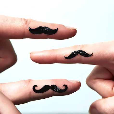 A hipster tattoo idea of the mustache inked on the finger. Color: Black. Tags: Matching, Hipster Mustache Tattoo Ideas, Mustache Tattoo On Finger, Mustache Tattoo, Tattoo On Finger, Middle Finger Tattoos, Origami Tattoo, Finger Tattoo Designs, Aries Tattoo, Cool Arm Tattoos