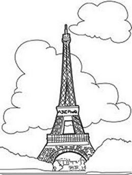 National Landmark Coloring Pages - Historic Tourist Attractions -  Eifel Tower - Paris - France The World Drawing, Free Coloring Pictures, World Drawing, Torre Eiffel Paris, Around The World In 80 Days, Coloring Pages For Boys, France Colors, Online Coloring Pages, Cool Coloring Pages