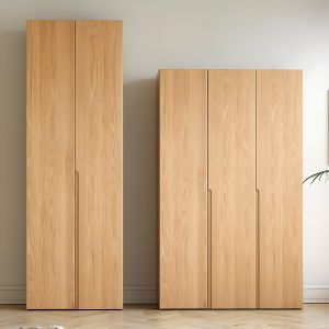 Scandinavian Natural Wood Storage Wardrobe with Clothing Rod and Silent Drawer - 140 x 50 x 240 cm Armoires & Wardrobe Closets Scandinavian Wardrobe Design, Oak Closet, Small Wardrobe Design, Scandinavian Wardrobe, Armoire Wardrobe Closet, Storage Wardrobe, Unique Bedroom Design, Unique Bedroom, Condo Remodel