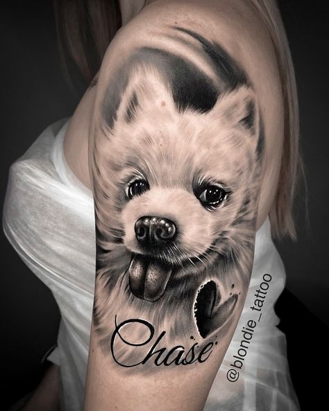 Portrait Dog Tattoo, Dog Portrait Tattoos, White Dog Tattoo, Sierra Tattoo, Luis Tattoo, Boxer Dog Tattoo, Tattoo Pet, Cat Portrait Tattoos, Pet Memorial Tattoo