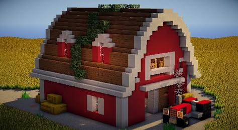 Chalet Minecraft, Minecraft Cool, Minecraft Barn, Minecraft Decoration, Minecraft Houses Survival, Rumah Minecraft Sederhana, Minecraft World, Bangunan Minecraft, Minecraft Farm