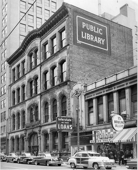 Main Library, 1950s by Public Library of Cincinnati & Hamilton County, via Flickr Cincinnati Library, Penn Station, Downtown Cincinnati, Rare Historical Photos, Beautiful Library, Vintage Library, Cincinnati Ohio, Beautiful Buildings, Historical Photos