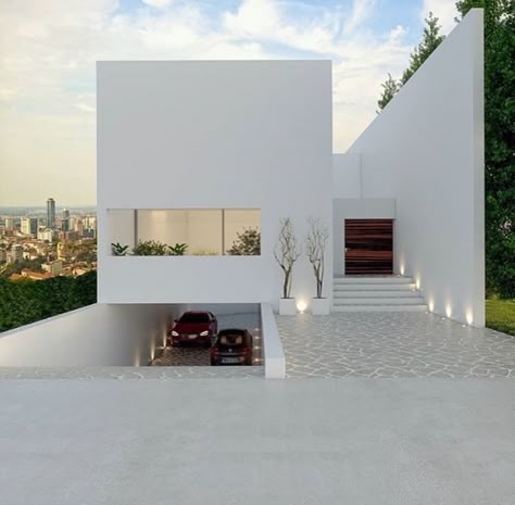 @nataliiaverteletska Cocoon Architecture, Kitchen Design Modern Luxury, Villa Inspiration, درج السلم, Casa Country, Architecture Modern, White Building, Modern Villa, Modern Hotel