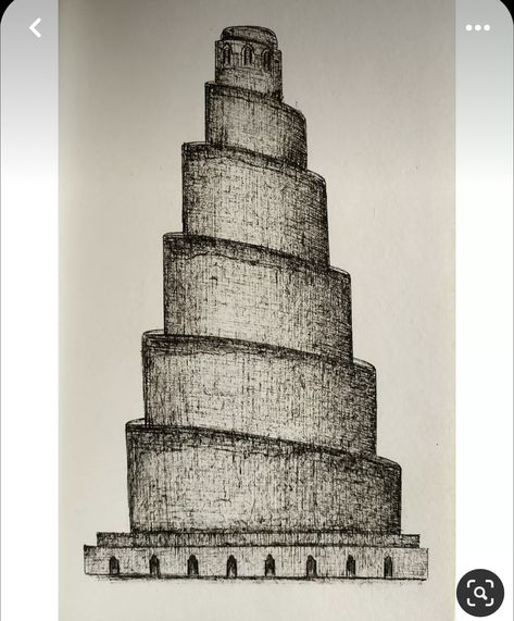 The Great Mosque Of Samarra, Minaret Drawing, Iraq Illustration, Iraq Tattoo, Iraq Drawing, Samarra Iraq, Iraq Art, Ancient Art Tattoo, Historical Drawings