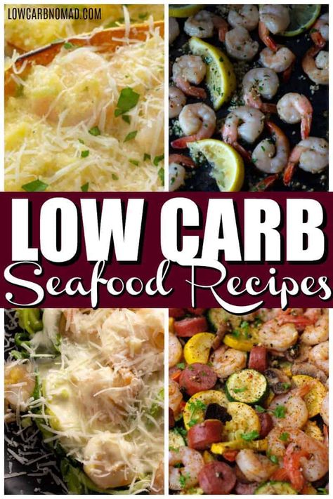 Low Cholesterol Seafood Recipes, Scallop Recipes Bacon, Cardiac Recipes, Low Carb Seafood, Low Carb Cajun, Easy Salmon Cakes, Lemon Baked Cod, Low Carb Shrimp Recipes, Mediterranean Dinner