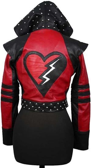 PRICES MAY VARY. ➤ Movie-Accurate Jacket: Inspired by Kylie Cantrall's character in 'Descendants 4: The Rise of Red' (2024), this meticulously designed hooded jacket brings the magic of the movie to life. ➤ Electrifying Appearance: A bold, two-tone design combining deep red and black, accentuated by a striking lightning bolt crest, perfect for embracing your Style and Appearence. ➤ Crafted Details: This jacket showcases a sleek pointed hood, edgy stud detailing, and luxurious faux leather panels Descendants Red, Black Studded Leather Jacket, Kylie Cantrall, Descendants 4, Stylish Leather Jacket, Jacket For Girls, Black Leather Vest, Red Costume, Studded Leather Jacket