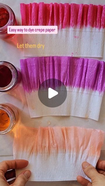 How To Dye Crepe Paper, Dye Crepe Paper, How To Make Flowers From Crepe Paper, Crepe Paper Decoration, How To Make Crepe Paper Flowers, Paper Crepe Flowers, Crepe Paper Art, Flower Arrangements Diy Vase, Faux Flower Arrangements Diy