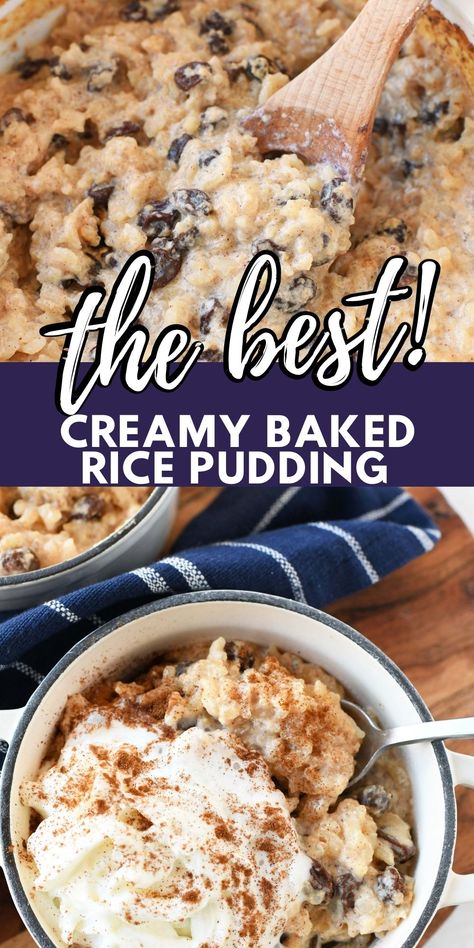 Rice Pudding Custard, Easy Baked Rice Pudding, Baked Rice Pudding With Eggs, Rice Pudding With Jasmine Rice, Rice Pudding Baked In Oven, Baked Rice Pudding Recipes Oven, German Rice Pudding, Baked Rice Pudding With Cooked Rice, Best Rice Pudding Recipe Ever