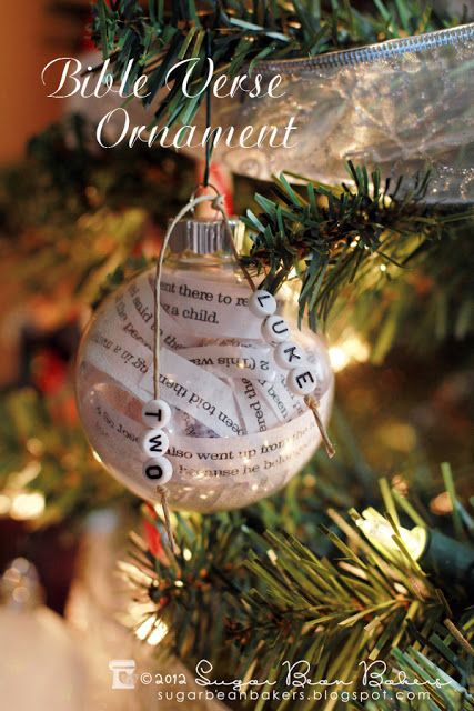 Learn how to make this Bible Verse Ornament. Other ideas:     Lines from a favorite book (hello, Harry Potter!) ,   Wedding Vows with Wedding Date on tie on,   Baby's Firsts with birth date tie on , Special Memories from this year with year tie on, Child's favorite things for the year, with age & date tie on. Dyi Christmas Gifts, Wedding Invitation Ornament, Christ Centered Christmas, Christian Ornaments, Christian Crafts, Candy Crafts, Navidad Diy, Sunday School Crafts, Christian Christmas