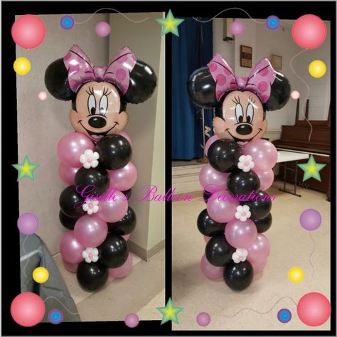 Minnie Mouse Balloon Pillar, Mini Mouse Balloon Decoration, Minnie Mouse Garland, Minnie Mouse Balloon Columns, Minie Mouse Party, Minnie Mouse Birthday Theme, Minnie Mouse Decorations, Minnie Mouse Party Decorations, Minnie Mouse Theme Party