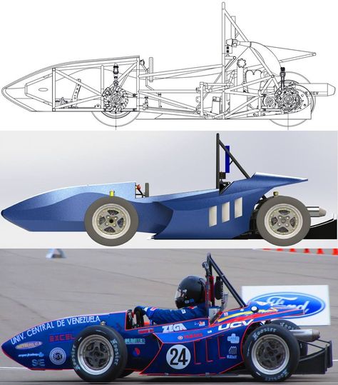 2014 prototype of the Team Formula SAE UCV. Formula Student Design, Fsae Car, Formula Student, Diy Go Kart, Formula 1 Car Racing, Racing Car Design, Space Frame, Concept Car Design, Formula 1 Car