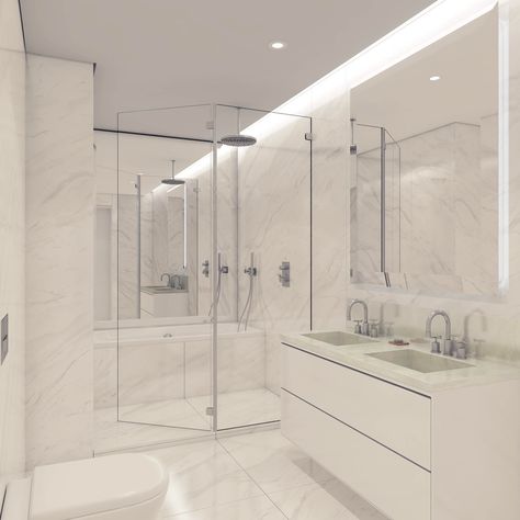 Modern Sliding Glass Doors, White House Interior, Marble Bathrooms, Shower Floors, White Marble Bathrooms, Master Bathrooms, Bathroom Redesign, Ingredients List, Bathroom Tile Designs