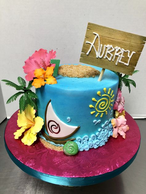 2 Tier Moana Birthday Cake, Moana Cakes, Moana Birthday Cake, Moana Cake, Belle And Beast, Moana Party, Moana Birthday, Bday Ideas, Designs Ideas